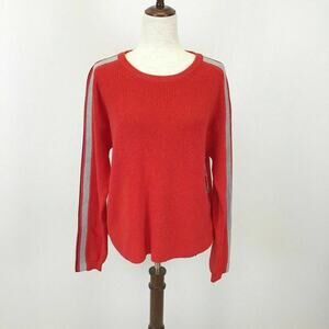Court & Rowe Pullover Sweater Red Stripe Sporty Belle Noel Medium Cotton NEW